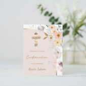 Invitation de confirmation Fleur sauvage Pastel (Debout devant)