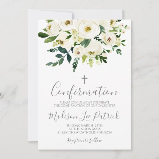Invitation de confirmation florale (Devant)