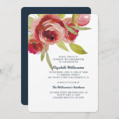 Invitation de confirmation florale d'aquarelle mod (Devant / Derrière)
