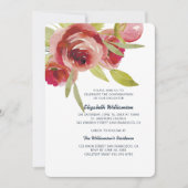 Invitation de confirmation florale d'aquarelle mod (Devant)