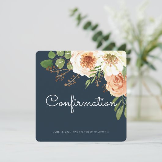 Invitation de confirmation florale d'aquarelle mod (Debout devant)