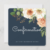 Invitation de confirmation florale d'aquarelle mod (Devant)