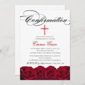 Invitation de confirmation florale élégante (Devant / Derrière)