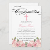 Invitation de confirmation florale élégante (Devant / Derrière)