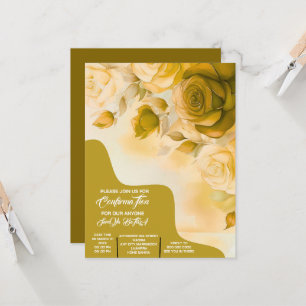 Invitation de confirmation florale en or, Invitati
