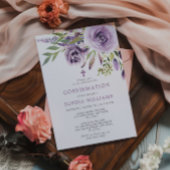 Invitation de confirmation Florale Rose violet