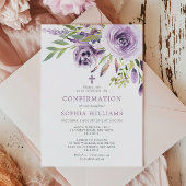Invitation de confirmation Florale Rose violet