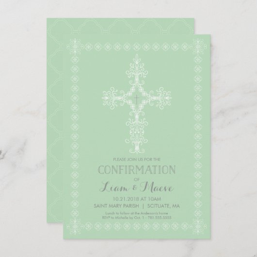 Invitation de confirmation, garçon ou fille Invita (Devant / Derrière)