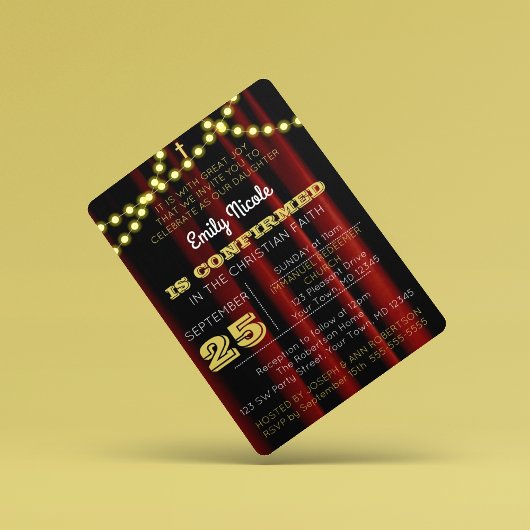 Invitation de confirmation Gold de Theatre Lights