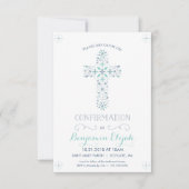 Invitation de confirmation - Invitation avec croix (Devant)