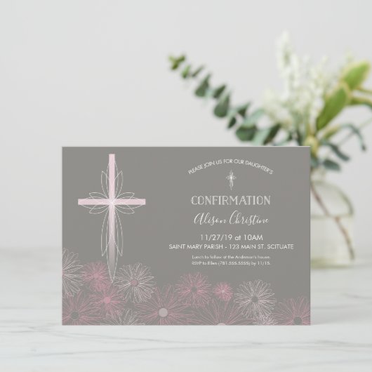 Invitation de confirmation - Invitation de fille a (Debout devant)