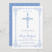 Invitation de confirmation, Invitation élégant ave (Devant / Derrière)