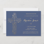 Invitation de confirmation - Invitation Gold Cross (Devant)
