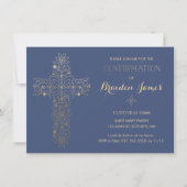 Invitation de confirmation - Invitation Gold Cross (Devant)