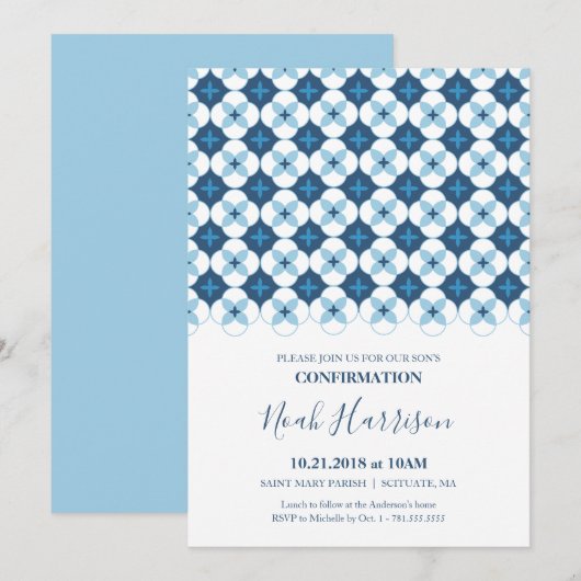 Invitation de Confirmation - Invitation personnali (Devant / Derrière)