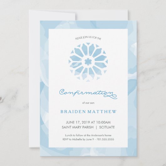 Invitation de confirmation, invitation religieux (Devant)