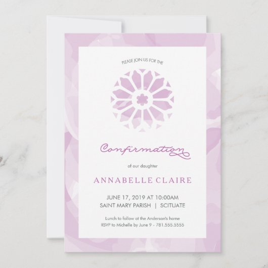 Invitation de confirmation, invitation religieux (Devant)