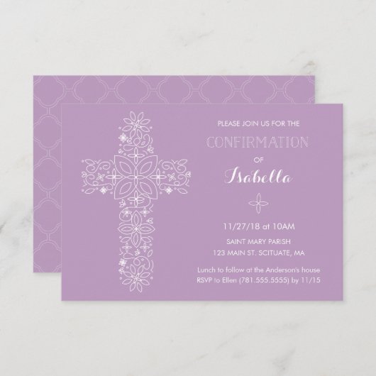 Invitation de confirmation - Joli Invitation (Devant / Derrière)