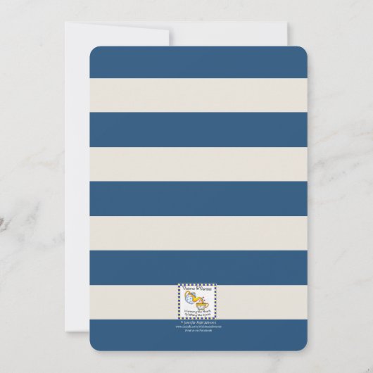 Invitation de confirmation Marine Blue & Silver (Dos)