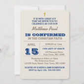Invitation de confirmation Marine Blue & Silver (Devant)