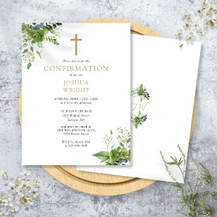 Invitation de confirmation Monogramme de verdure