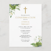 Invitation de confirmation Monogramme de verdure (Devant)