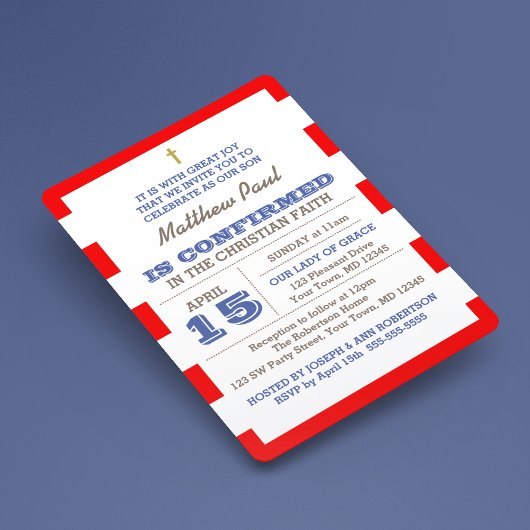 Invitation de confirmation Nautique Rouge