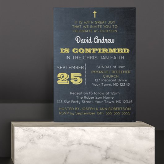 Invitation de confirmation or Chalkboard