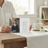 Invitation de confirmation photo avec croix dorée 