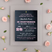 Invitation de confirmation Pink Chalkboard