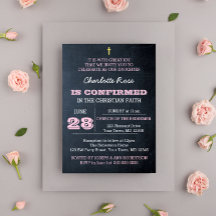 Invitation de confirmation Pink Chalkboard
