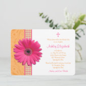 Invitation de confirmation Pink Gerber Orange Plai (Debout devant)