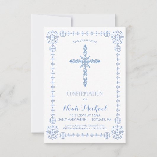 Invitation de confirmation pour garçons, Invitatio (Devant)