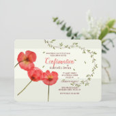 Invitation de confirmation Red Poppies (Debout devant)