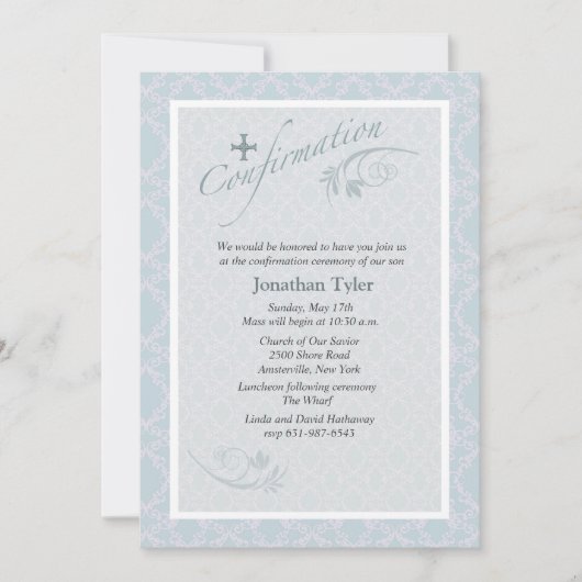 Invitation de confirmation religieuse Chantilly (Devant)