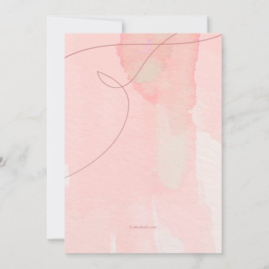 Invitation de confirmation rose (Dos)