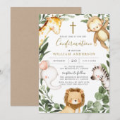 Invitation de confirmation Safari Animaux (Devant / Derrière)