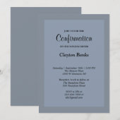 Invitation de Confirmation Simple Cadre Bleu (Devant / Derrière)