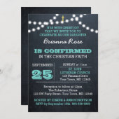 Invitation de confirmation Turquoise des feux de t (Devant / Derrière)