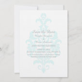 Invitation de conservation de date Aqua Subtle Dam (Devant)