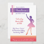 Invitation de considérant de ballet, fille pourpre (Devant / Derrière)