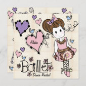 Invitation de considérant de danse de ballet (Devant / Derrière)