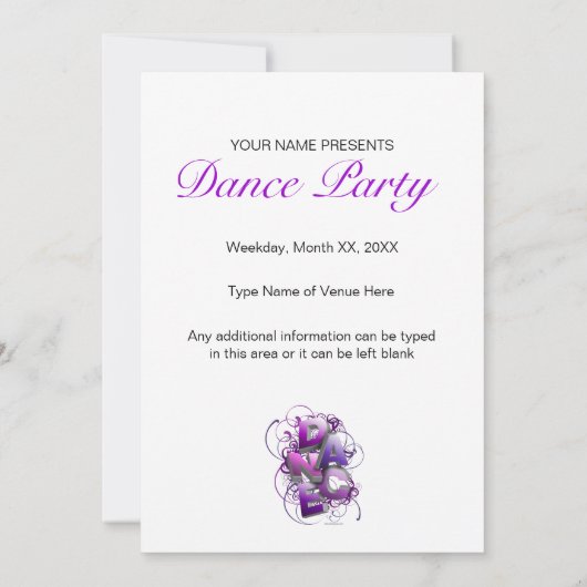 invitation de considérant de la danse 3D (été) (Dos)