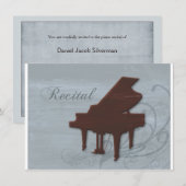 Invitation de considérant de piano dans le bleu de (Devant / Derrière)