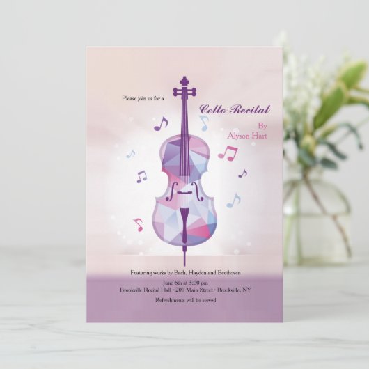 Invitation de considérant de violoncelle (Debout devant)