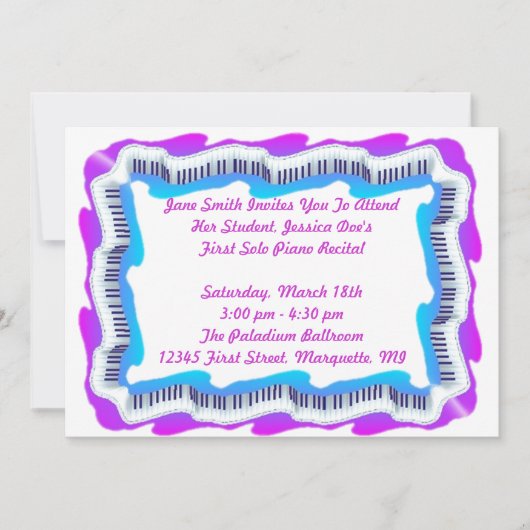 INVITATION de considérant ou de partie de piano de (Devant)