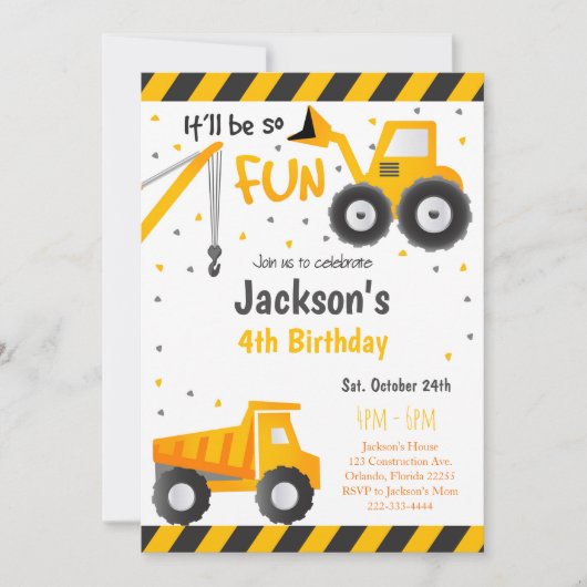 Invitation de construction de camion à benne (Devant)