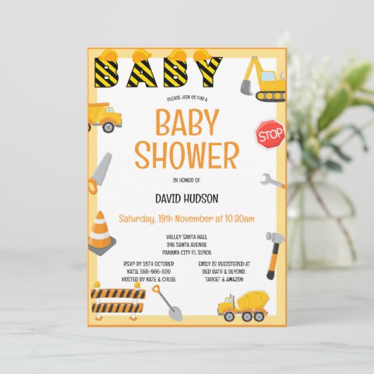 Invitation de construction modifiable, Anniversair (Debout devant)