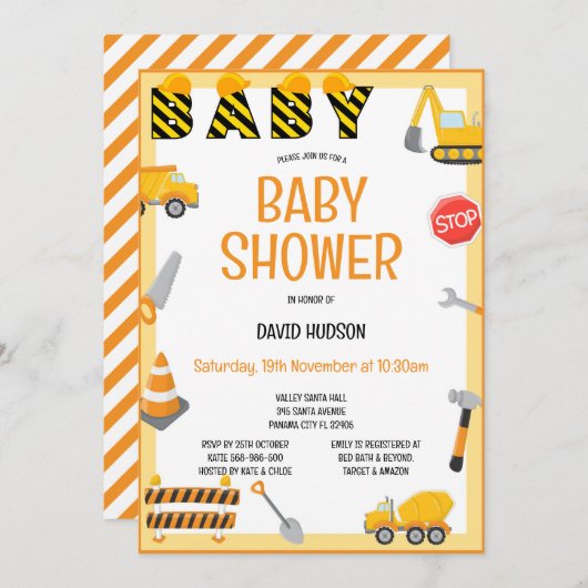 Invitation de construction modifiable, Anniversair (Devant / Derrière)