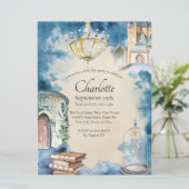 Invitation de conte de fées aquarelle La Belle et  (Debout devant)